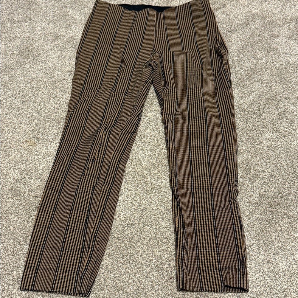 A New Day Women’s Black and Brown Plaid Pants Size 8 Target Straight Leg